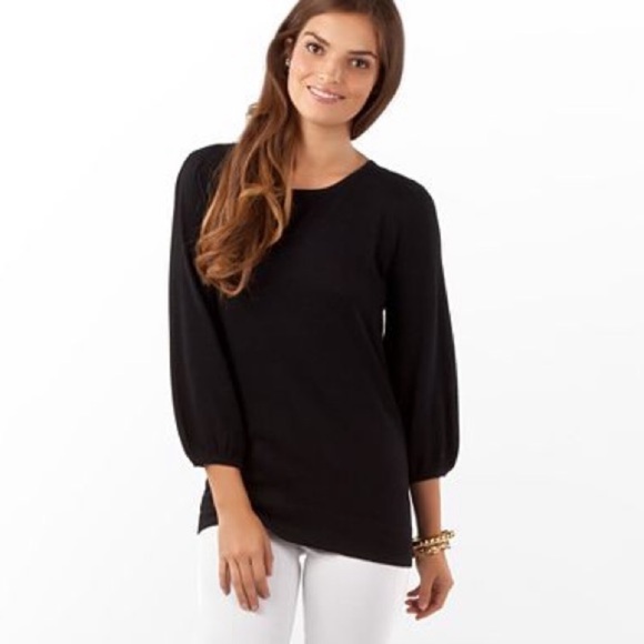 Lilly Pulitzer Sweaters - Lilly Pulitzer black zipper back balloon sweater